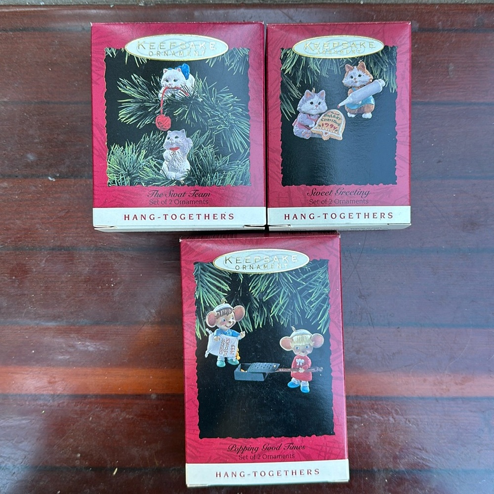 Hallmark Keepsake Ornament hang together